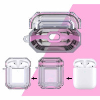 Чехол для AirPods 1/2 Shockproof Transparent Pink Чехол для AirPods 1/2 Shockproof Transparent Pink